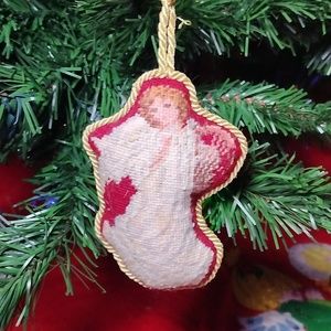 Vintage Stuffed Angel Christmas Ornament